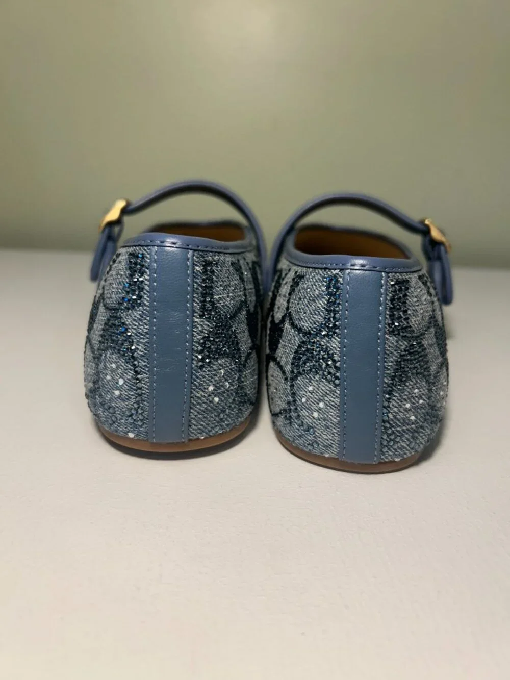 Coach Women's Mary Jane In Crystal Signature Denim